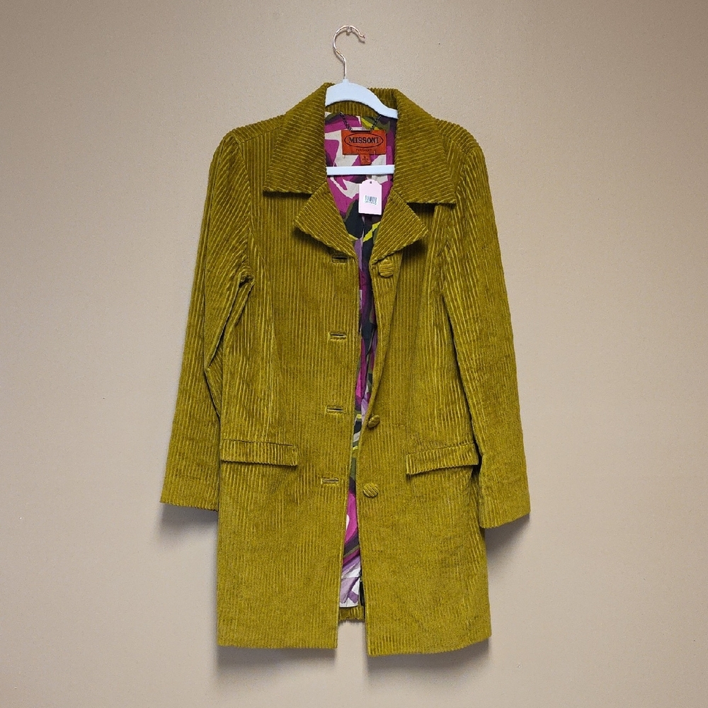 Missoni for Target Olive Green Corduroy Trench Coat